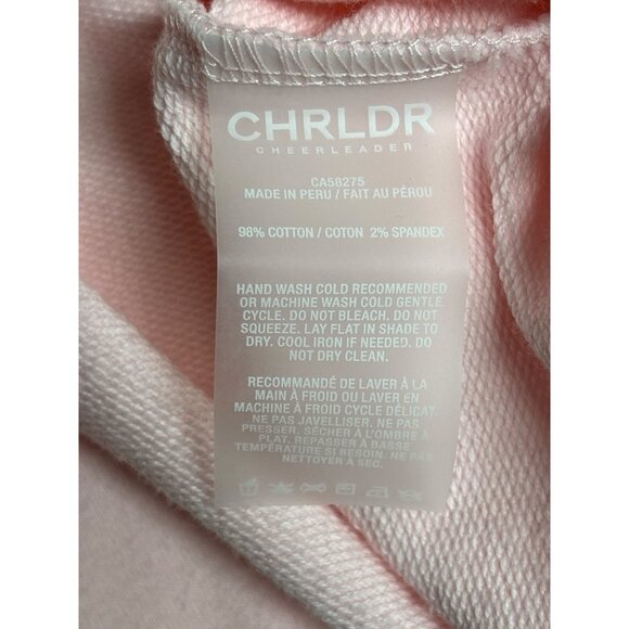 Womens Chrldr Cheerleader Pink Collared Long Sleeve Lightweight Pullover Sweater - Picture 6 of 10